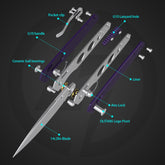Youth Bird Serrated Pocket Knife (3''+14C28N+G10)-Crossbar Lock-Thumb stud-G053
